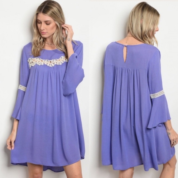 lavender bell sleeve dress